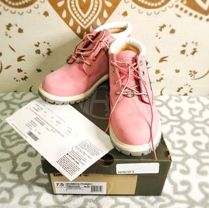 Pink Timberland Ankle Boots